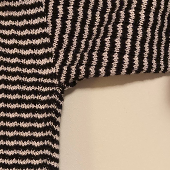 Striped Black and White Women's Sweater - Picture 5 of 10
